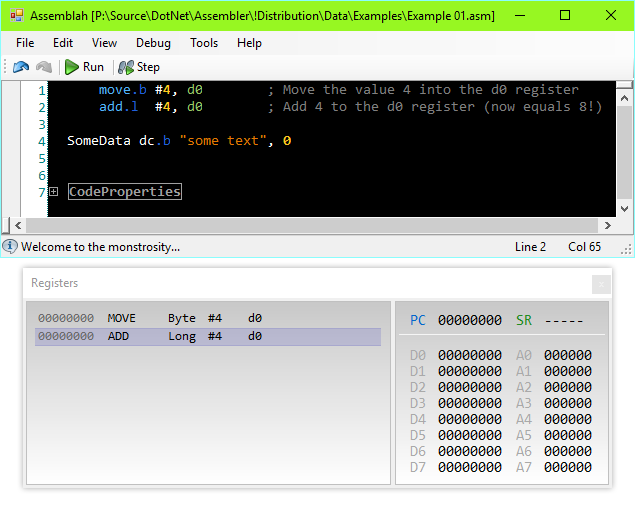 Editor and Registers